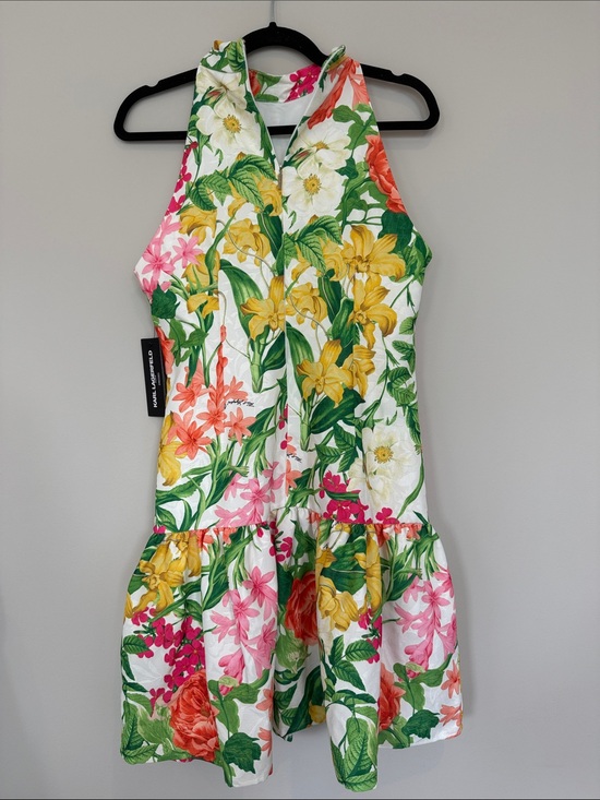 Karl Lagerfeld Dresses & Skirts - Karl Lagerfeld Floral Halter Summer Dress in White, Yellow, Pink, Green